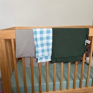 Baby Swaddle Set - Green, Blue, Gray